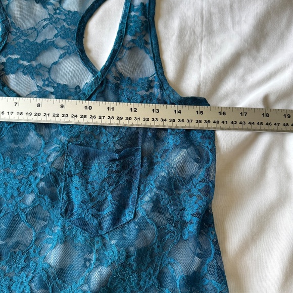 Zenana Outfitters Women's Sheer Lace Tank Top Blue‎ Size M Layering Festival - Picture 8 of 11
